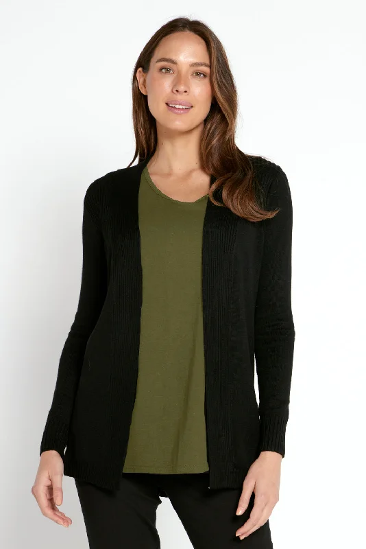 Turtle-Neck Wool SweatersDani Cotton Cardigan - Black